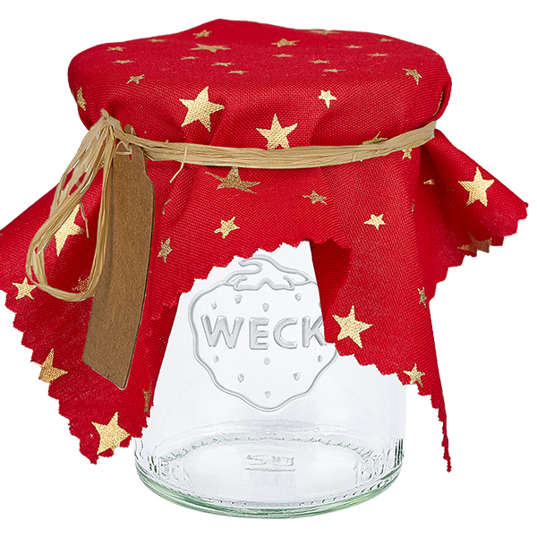 Material smycken servett röd Stjärnor 15 cm kvadratisk