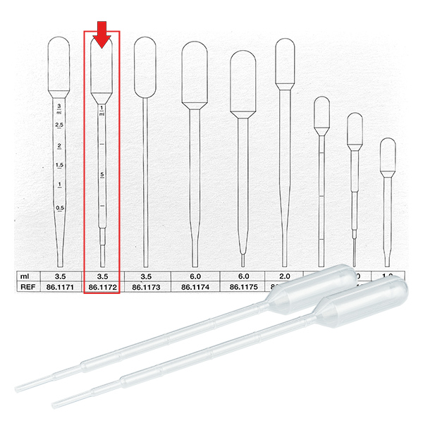 3,5 ml överföringspipett (156x12,5 mm) med gradering 3,5 ml överföringspipett (156x12,5 mm) med gradering