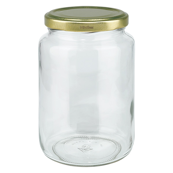 795 ml rund burk med UNiTWIST BioSeal-lock i guld