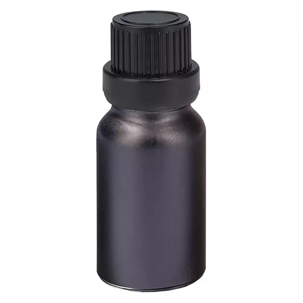 10ml flaska 11mm skruvkork svart säkerhetslock BlackLine UT18/10 10ml flaska 11mm skruvkork svart säkerhetslock BlackLine UT18/10