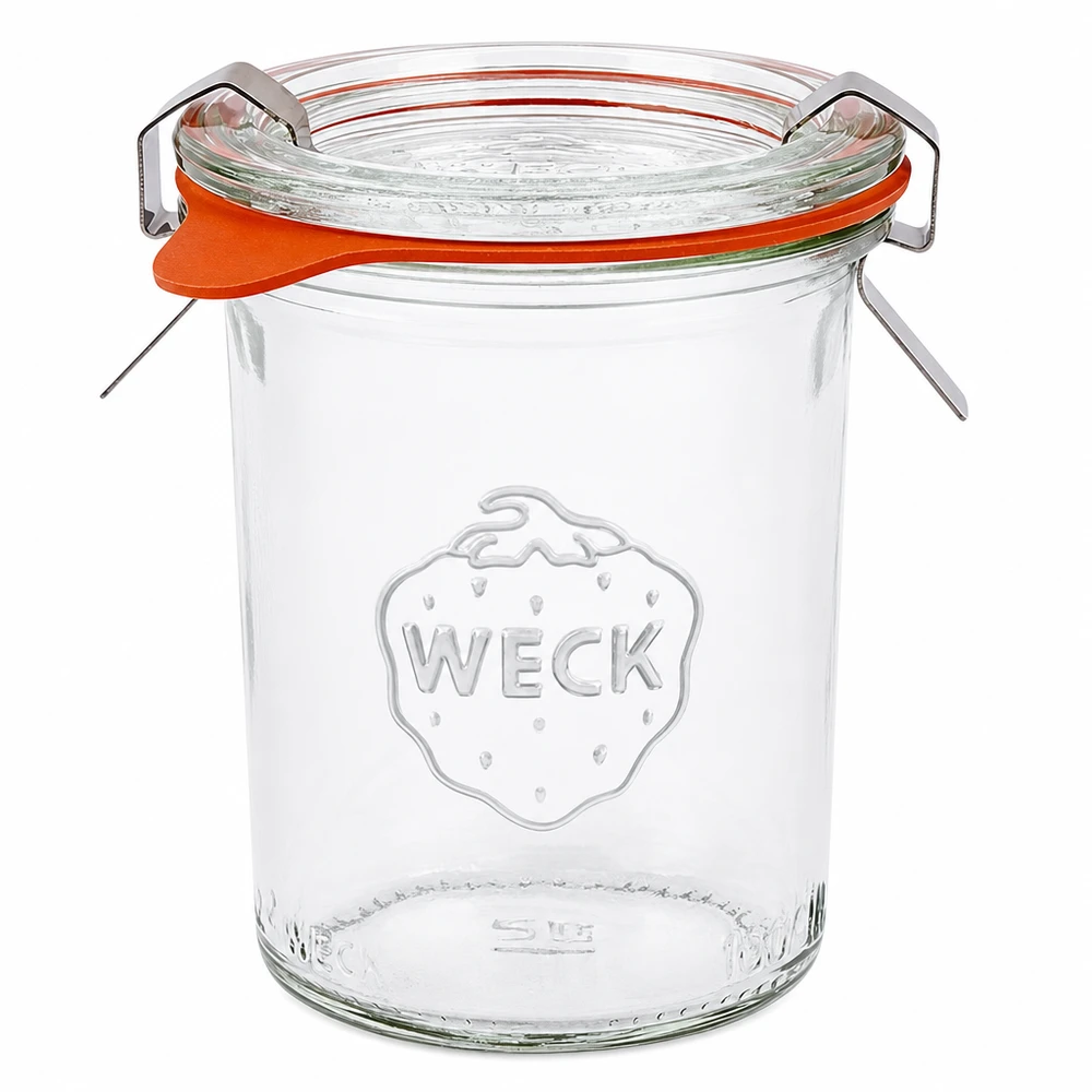 160ml Krossade glasögon komplett WECK RR60 WECK 160ml RR60 murarburk med glaslock gummiring och klämmor för konservering och konservering