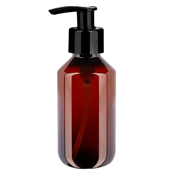 PET-flaska 200ml med dispenserpump svart PET-flaska 200ml med dispenserpump svart