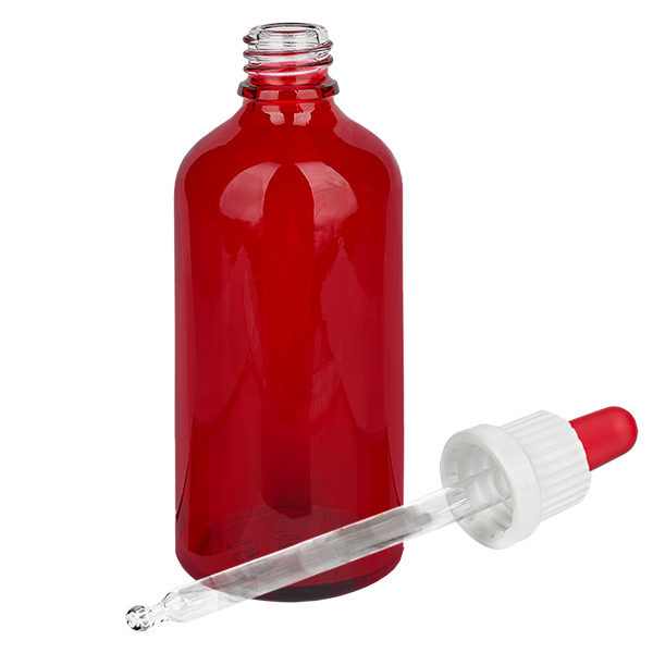 100 ml pipettflaska vit/röd med säkerhetsförslutning RedLine UT18/100 100 ml pipettflaska vit/röd med säkerhetsförslutning RedLine UT18/100
