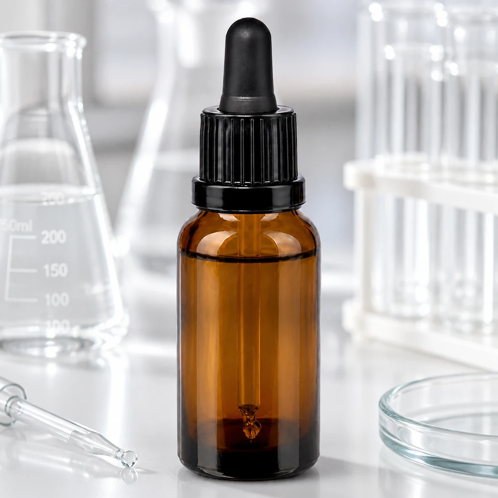 20 ml pipettflaska svart med tamperförslutning BrownLine UT18/20 20 ml pipettflaska BrownLine med exakt dropplock för laboratoriebruk och vetenskapliga tillämpningar