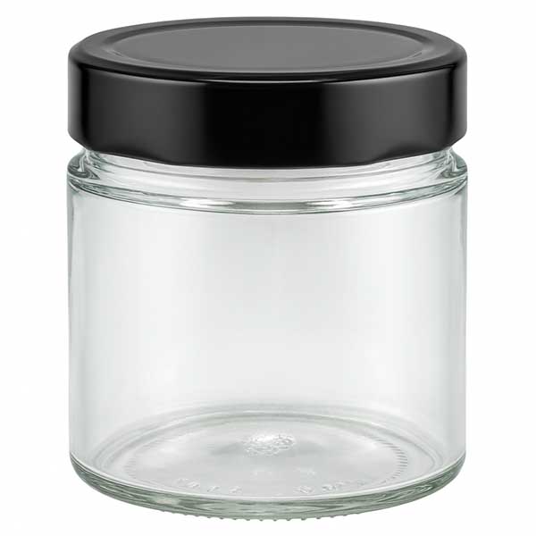 Rund burk 135 ml + lock BasicSeal svart djup UNiTWIST