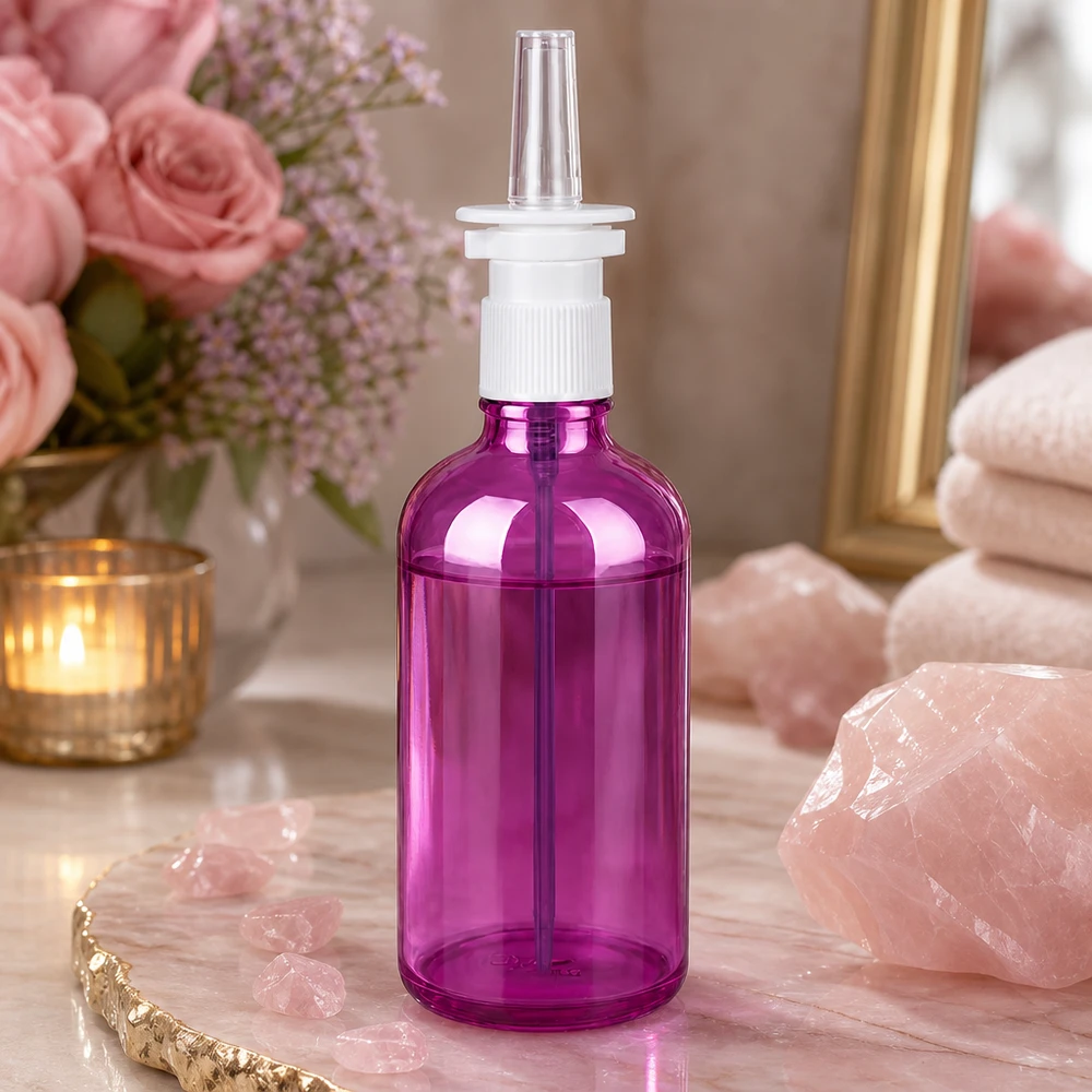 100 ml nässprayflaska vit/transparent standard PurpleLine UT18/100 Kompakt 100 ml nässprayflaska i elegant lila design med praktisk pumpspruta för hemmabruk