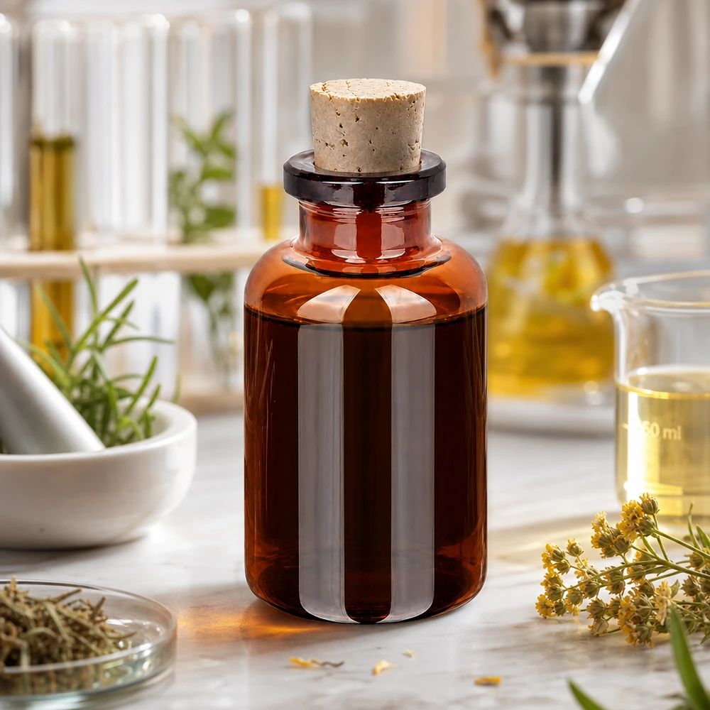 Bärnstensfärgad glasflaska 20ml med kork 11/14mm Handliche Braunglasflasche 20ml Korkenverschluss 11/14mm ideal für Aromatherapie