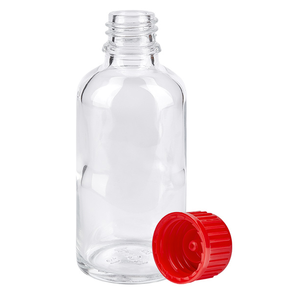 50ml flaska 11mm skruvkork röd standard ClearLine UT18/50 50ml flaska 11mm skruvkork röd standard ClearLine UT18/50