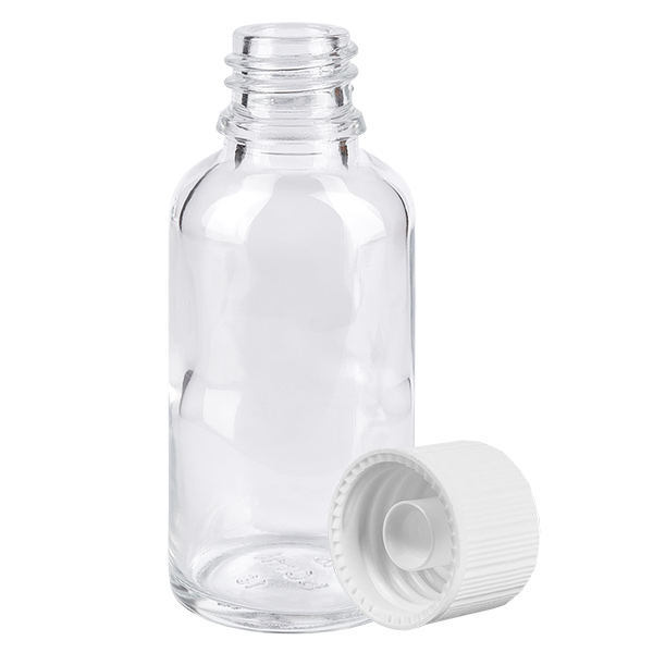30ml flaska 11mm skruvkork vit standard ClearLine UT18/30 30ml flaska 11mm skruvkork vit standard ClearLine UT18/30