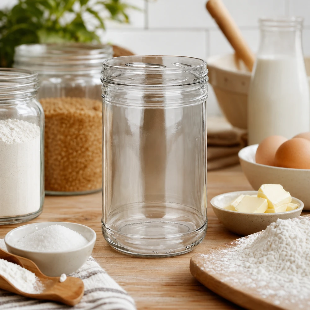 1053ml Krossade glasögon utan lock (TO100) UNiTWIST UNiTWIST-glas 1053ml TO100 mellan bakingredienser mjöl smör ägg som en mångsidig förvaringsburk i köket