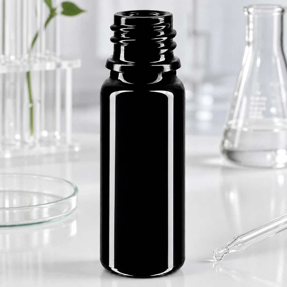 Violett glasflaska 10ml DIN 18 (Mironglas) Högkvalitativ violett glasflaska 10ml DIN 18 med UV-skydd för ljuskänsliga ämnen