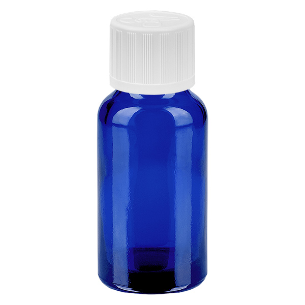 20ml Droppflaska 1,2mm vit standard förslutning BlueL. UT18/20