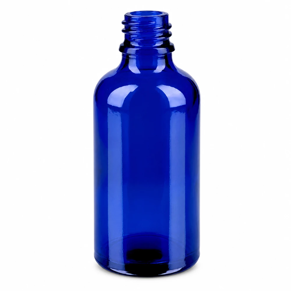 100 ml sprayflaska i transparent blått glas för eteriska oljor och kosmetika