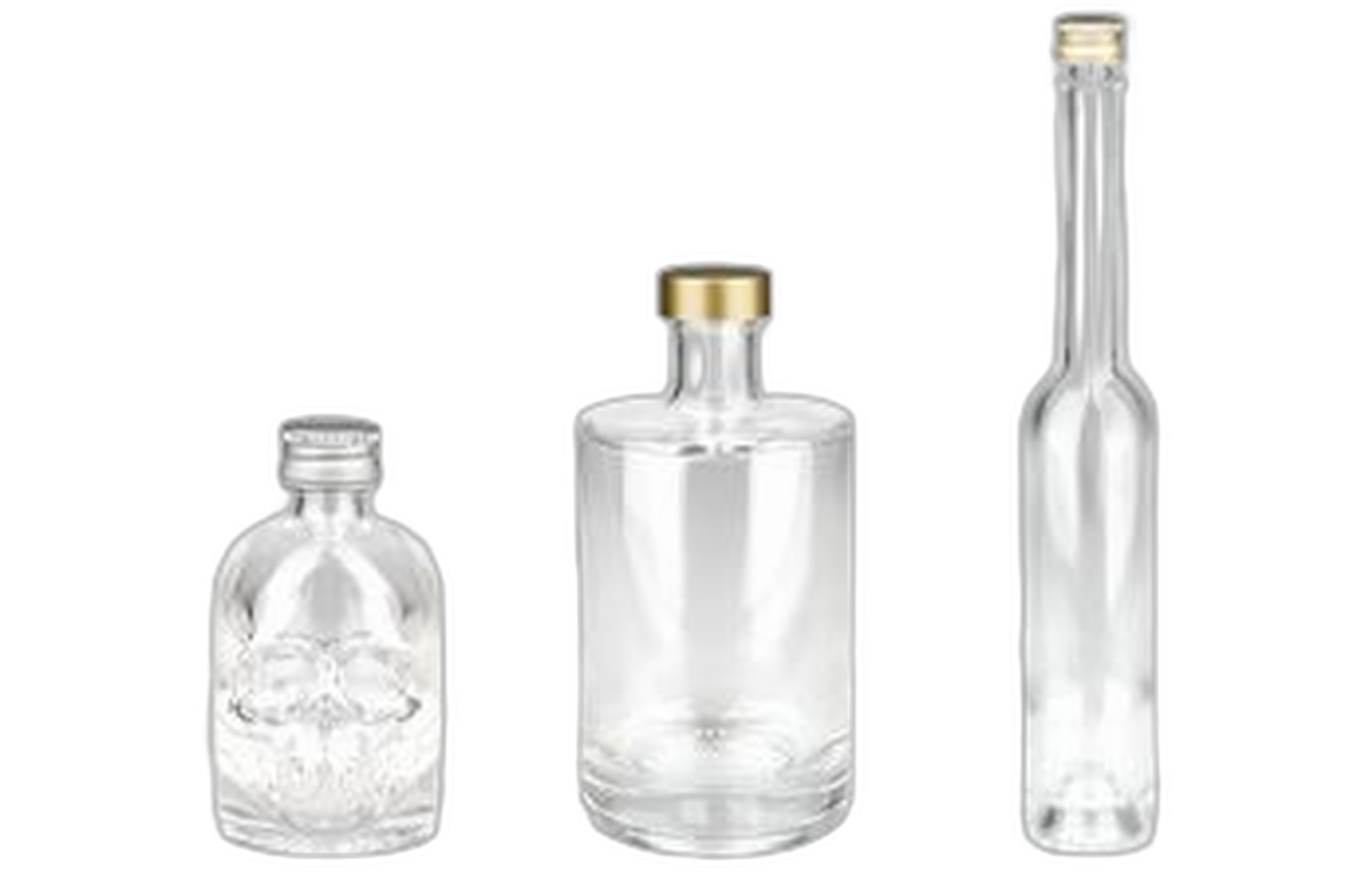 Bouteilles en verre avec aluminium