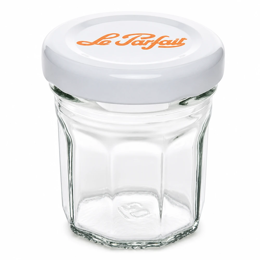 Le Parfait® Mini‑Jam 44 ml Ø48 mm burk 44 ml miniburk Le Parfait med vitt skruvlock för sylt och marmelad