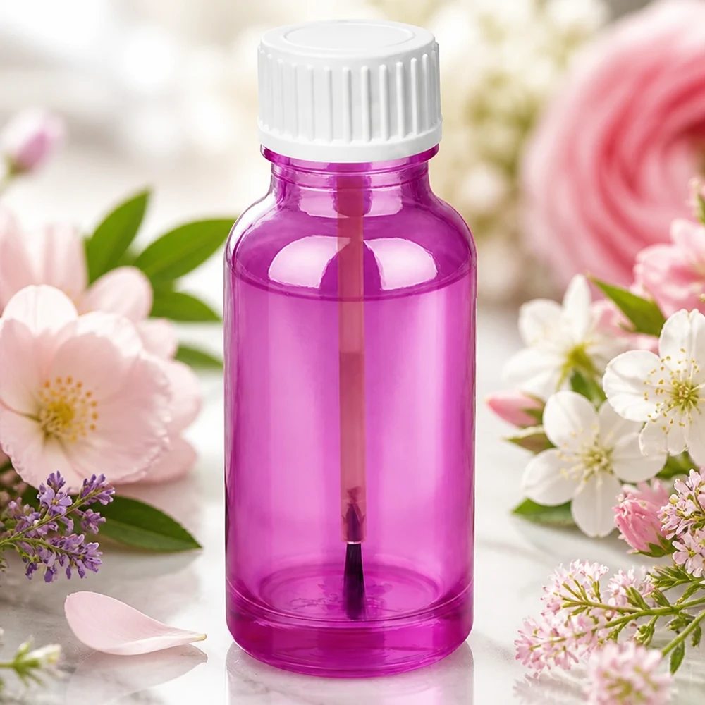 20ml borstflaska vit standard PurpleLine UT18/20 Kompakt 20 ml borstflaska med vitt skruvlock för enkel hantering och säker transport