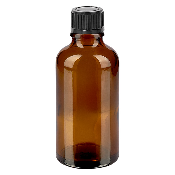 50ml flaska 11mm skruvkork svart standard BrownLine UT18/50