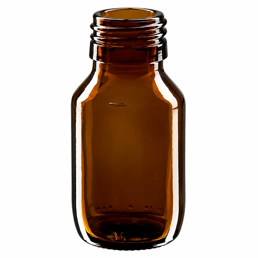 50ml medicinflaska brun, utan lock PP28 ApoGlas 50 ml medicinflaska brun av glas utan lock PP28 ApoGlas för farmaceutiska tillämpningar