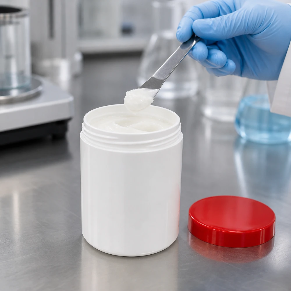 Vit salvorburk 300 g med rött lock, godkänd vid laboratoriekvalitetskontroll
