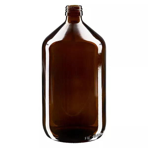 1000 ml medicinflaska brun, utan lock PP28 ApoGlas 1000 ml medicinflaska brun, utan lock PP28 ApoGlas