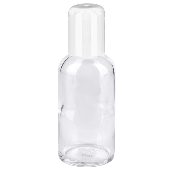 50 ml roll-on-flaska vit med standardkork ClearLine UT18/50