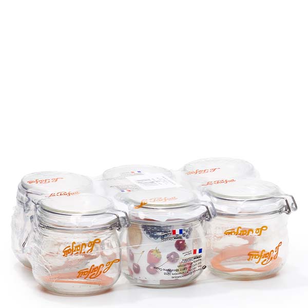 Le Parfait® burk 500 ml Ø85 mm förvaring Le Parfait Super förvaringsburk 500ml med svängbar topp 6-delad uppsättning konserveringsburkar från Frankrike
