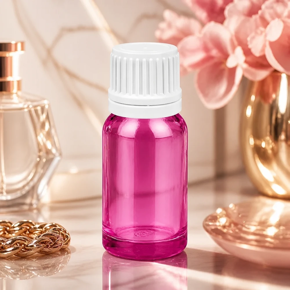 Högkvalitativ 10 ml droppflaska i lila glas med exakt PurpleLine dropplock