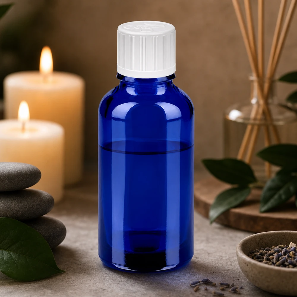 30 ml BlueLine glasflaska med 11 mm skruvlock för professionella kosmetiska produkter
