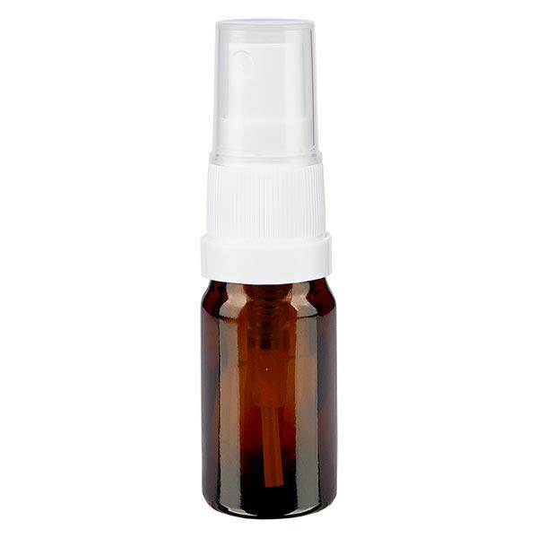 Apoteksflaska brun 5ml spray topp vit Apoteksflaska brun 5ml spray topp vit
