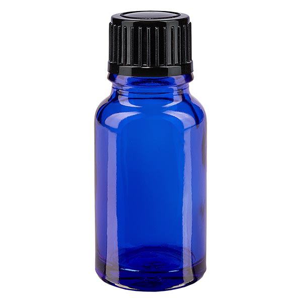 Apoteksflaska blå 10ml dropplock 1mm svart standard Apoteksflaska blå 10ml dropplock 1mm svart standard