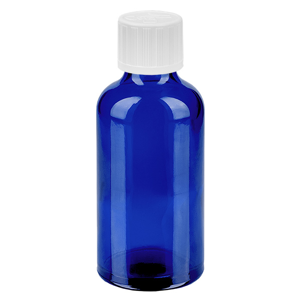 50ml Droppflaska 1,2mm vit standard förslutning BlueL. UT18/50