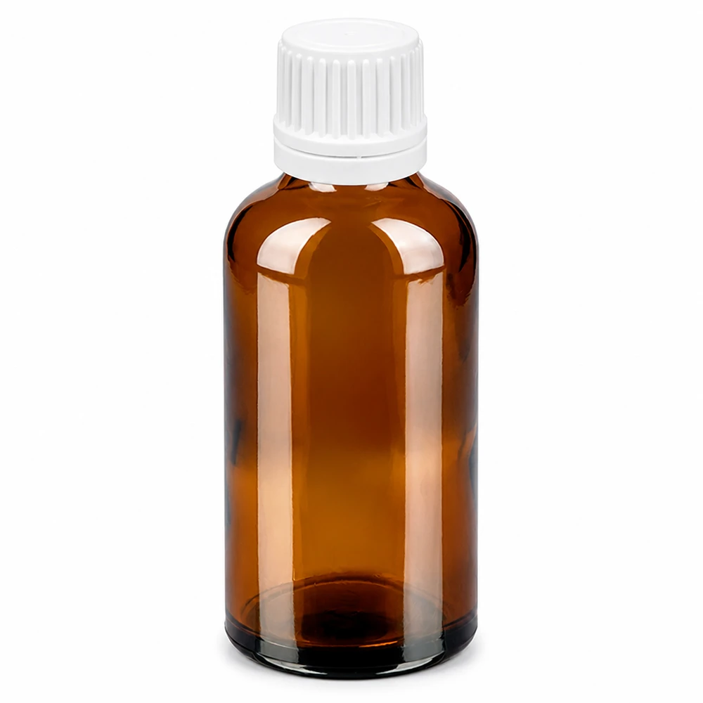 50 ml Droppflaska 0,7 mm vit med säkerhetsförslutning BrownLine UT18/50