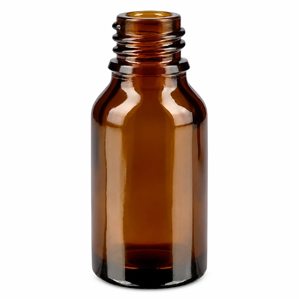 30ml Droppflaska 1mm svart standardförslutning BrownLine UT18/30 Liten 30 ml apoteksflaska av bärnstensfärgat glas med skruvgänga för exakt dosering