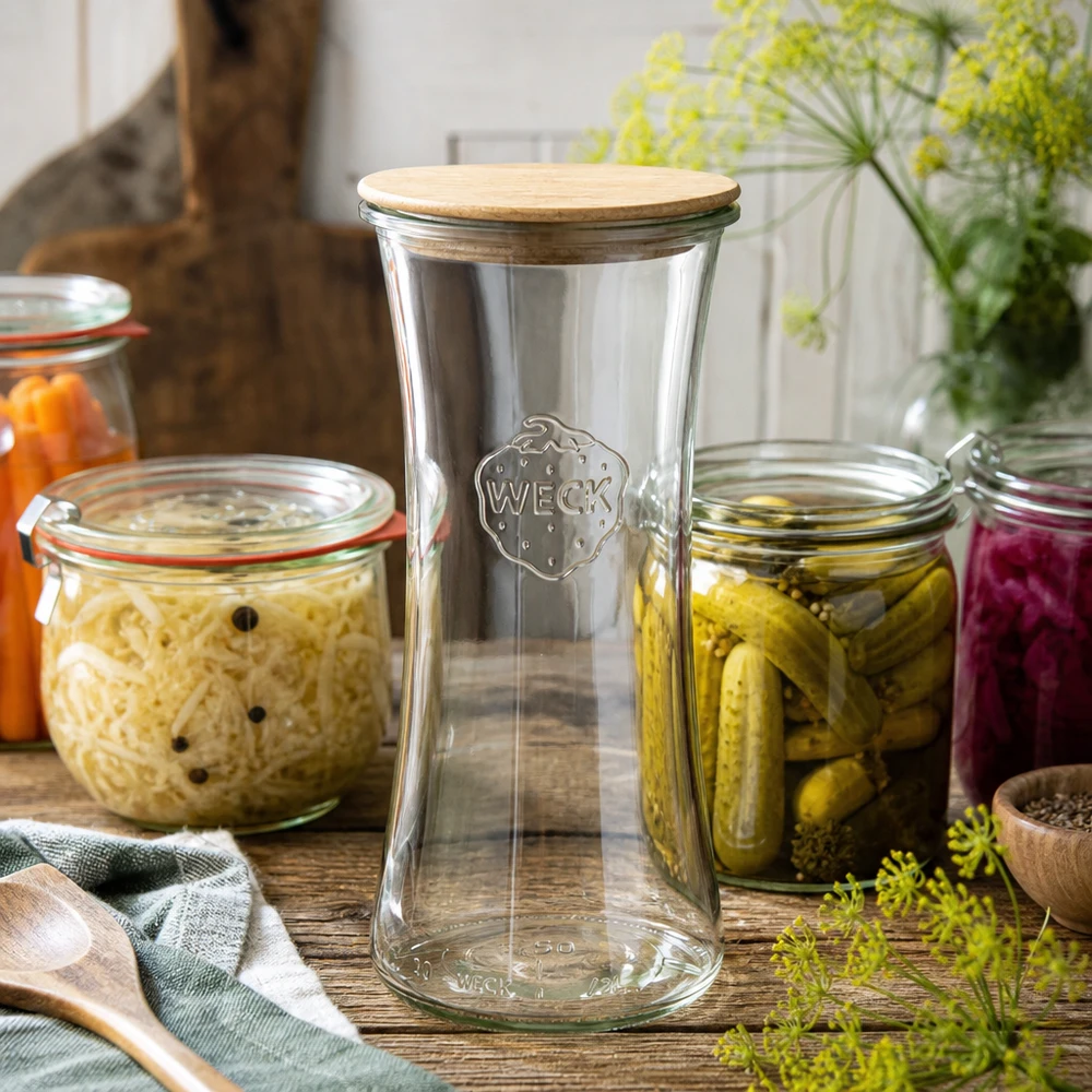 700 ml delikatessburk WECK RR80 med trälock 700 ml delikatessburk WECK RR80 med trälock