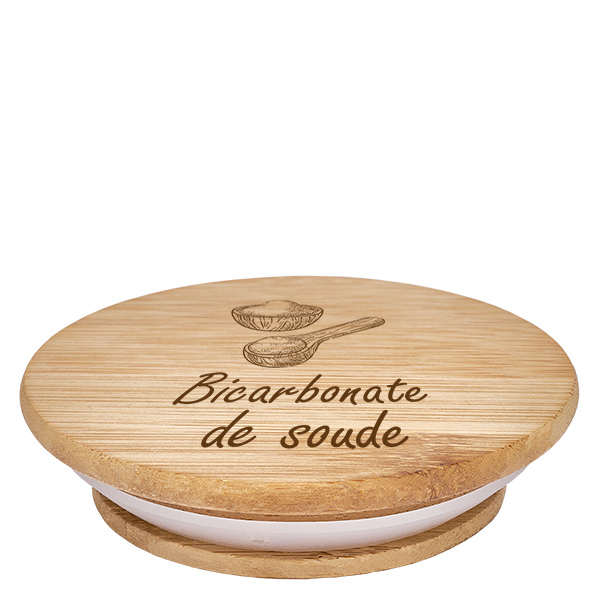Couvercle en bois "bicarbonate of soda" för WECK RR60 Couvercle en bois "bicarbonate of soda" för WECK RR60