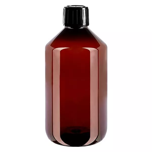 PET-flaska 500 ml med svart spraylock och säkerhetsförslutning PET-flaska 500 ml med svart spraylock och säkerhetsförslutning