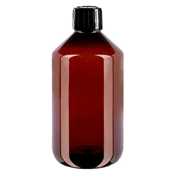 PET-flaska 500 ml med svart spraylock och säkerhetsförslutning PET-flaska 500 ml med svart spraylock och säkerhetsförslutning