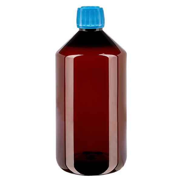 PET-flaska 750 ml med blått säkerhetslock PET-flaska 750 ml med blått säkerhetslock