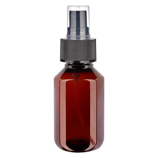 PET-flaska 100ml med finfördelare svart