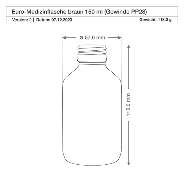 150ml medicinflaska brun, pumpförstärkare svart ApoGlas 150ml medicinflaska brun, pumpförstärkare svart ApoGlas