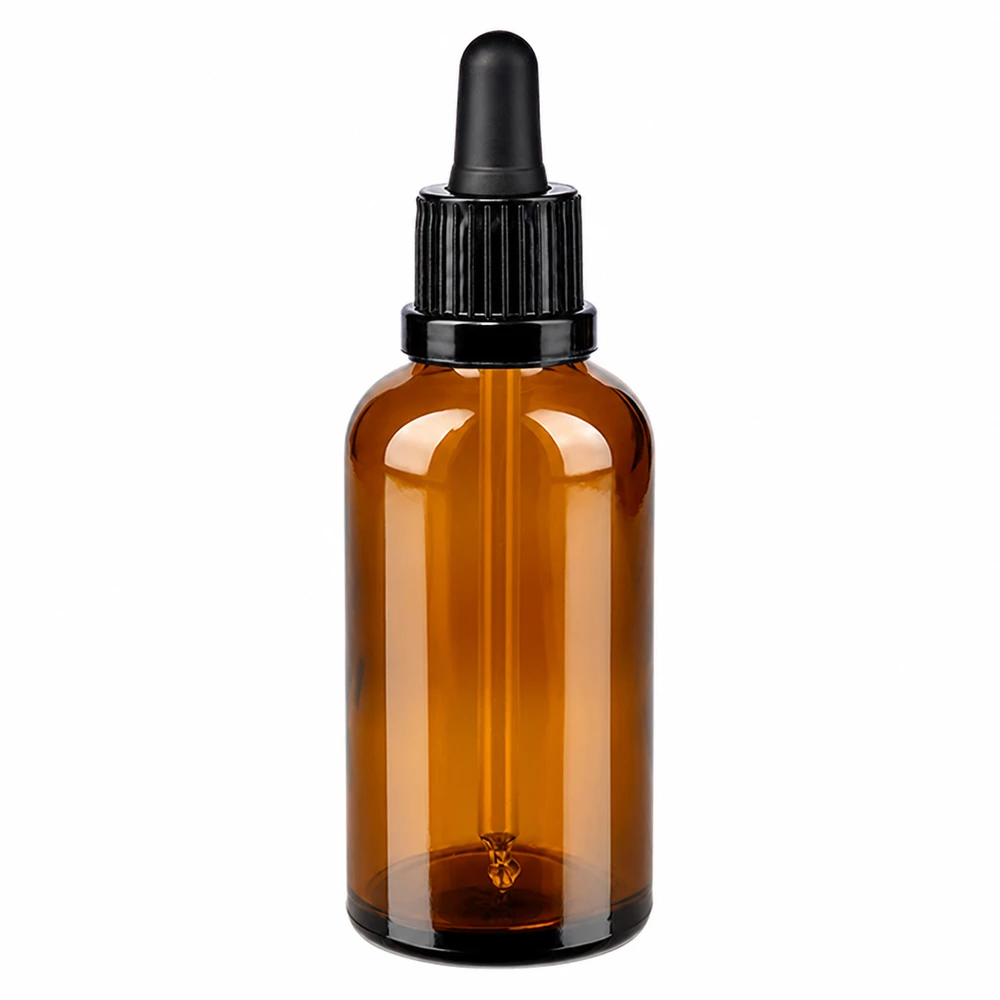 50 ml pipettflaska svart med säkerhetsförslutning BrownLine UT18/50 50 ml pipettflaska brun med svart lock OV BrownLine UT18/50 för exakt dosering