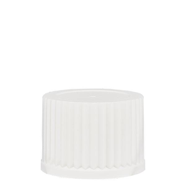 Skruvlock med sprutinsats av polypropylen vit ND 25 Stand.