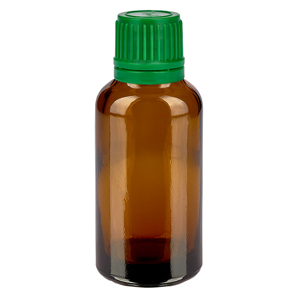 30 ml flaska 11mm skruvkork grön med säkerhetsförslutning BrownLine UT18/30