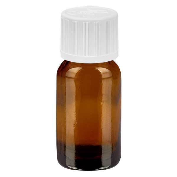 10ml flaska 11mm skruvkork vit standard sabotagesäker BrownLine UT18/10