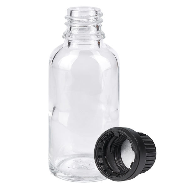 30ml flaska 11mm skruvkork svart sabotageskydd ClearLine UT18/30 30ml flaska 11mm skruvkork svart sabotageskydd ClearLine UT18/30