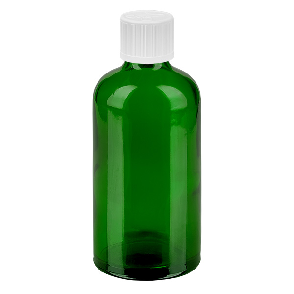 100ml Droppflaska 1,2mm vit standard förslutning GreenL. UT18/100