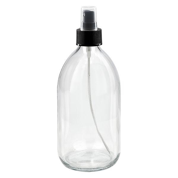 500ml medicinflaska klar, pumpförstärkare svart ApoGlas 500ml medicinflaska klar, pumpförstärkare svart ApoGlas