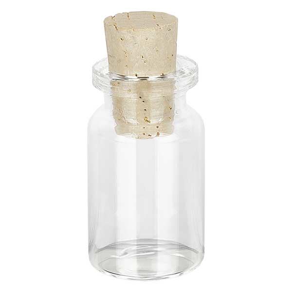 Klarglasflaska 5ml med kork 11/14mm