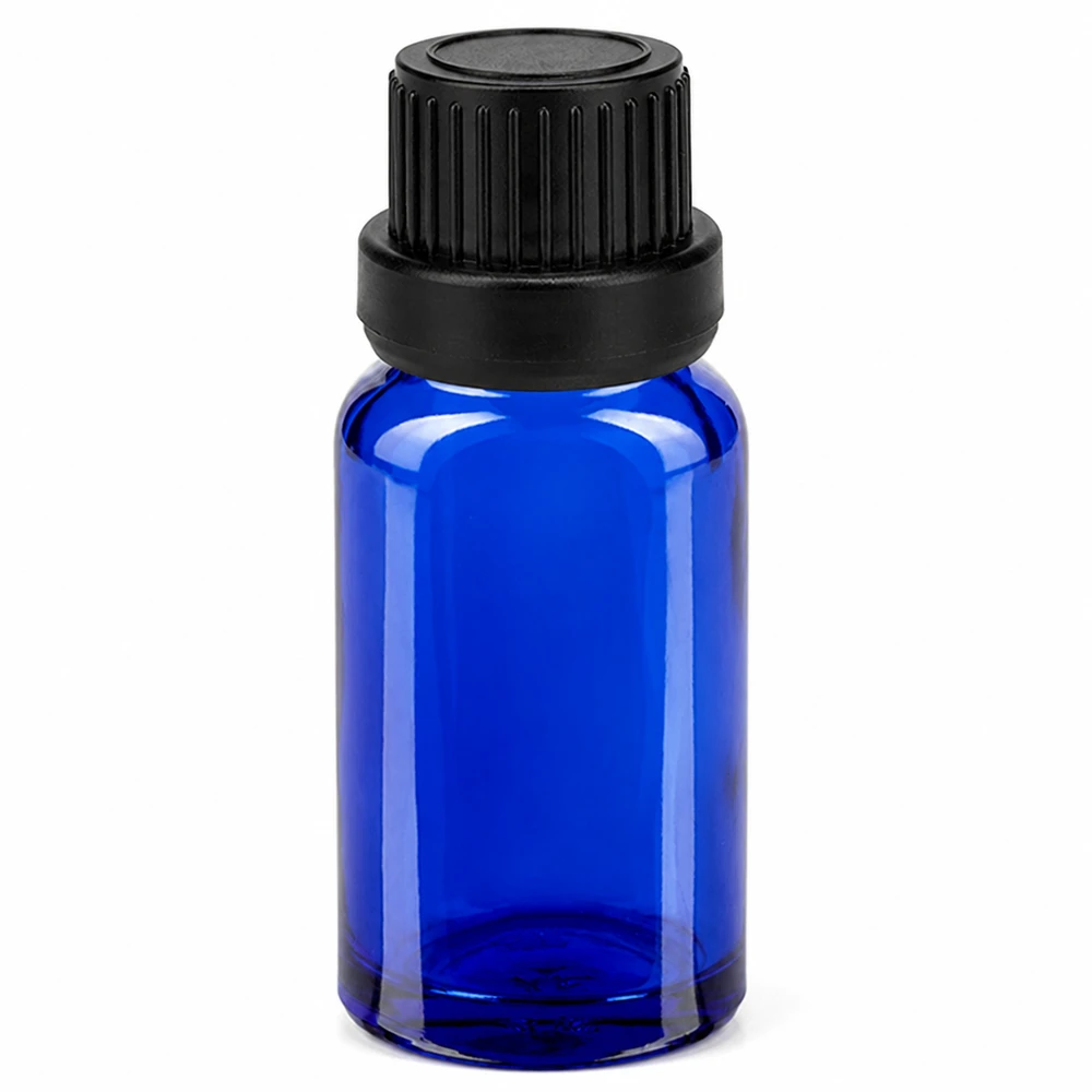 10ml flaska 11mm skruvkork svart säkerhetslock BlueLine UT18/10