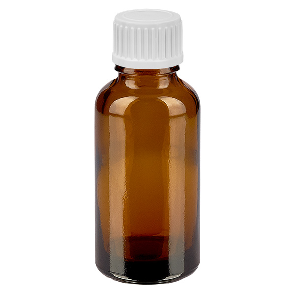 30ml Droppflaska 0.9mm vit standardförslutning BrownLine UT18/30